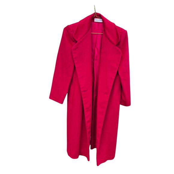 Jonathan Michael Jackets & Blazers - Vintage Jonathan Michael 100% Wool Coat Red Long Overcoat Made in USA Bdry...